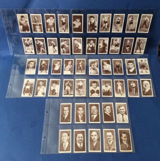 Complete Set Churchman Cigarette Cards Boxing Personalities 1938 X50