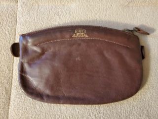 Vintage Gbd Pipe Tobacco Black Leather Pouch Made In England