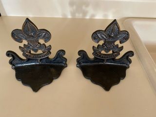 Vintage Boy Scout Bookends Be Prepared Cast Iron