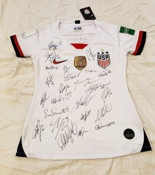 2019 Usa Womens Team Signed Soccer Jersey Proof World Cup France Morgan Pugh,  22