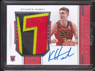 2018 - 19 National Treasures Kevin Huerter Rc Rookie 4 Color Jersey Patch Auto /49