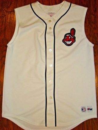 Majestic Mlb Cleveland Indians Chief Wahoo Jersey Vest Youth Size Xl
