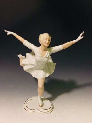 Vintage Schaubach Kunst Germany Porcelain Ice Skater Figurine