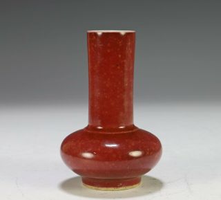 Small Antique Chinese Peachbloom Glazed Porcelain Vase with Kangxi Mark 3