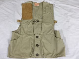 Vintage Bob Allen Gun Club Shooting Vest Beige Tan Size 36 Usa Guc