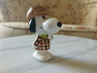 Vintage Snoopy As Sherlock Snoopy Christmas Ornament/ceramic Figurine - 60 