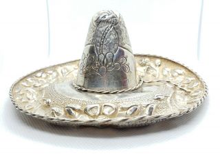 Vintage Sanborns Mexico Sterling Silver 925 Sombrero Hat Charro Flower 115 Grams