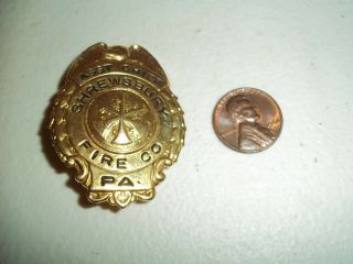 Vintage Obsolete Shrewsbury Fire Department Assistant Chief York County Pa Badge