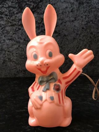 Harett - Gilmar Pink Plastic Easter Bunny Rabbit Light & Bank Vintage 8.  25 " H X 5 " W