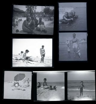 LQQK 45 vintage 1950s - 60s negatives,  A FEW FUN LOVING BEACH PEOPLE 7 3