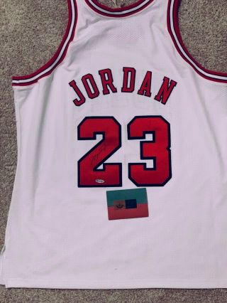 Michael Jordan Signed Autographed Black Pin Stripe Jersey Upper Deck
