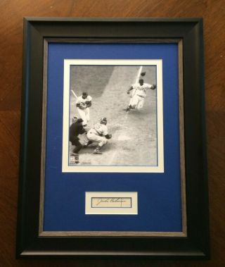 Jackie Robinson Signed Cut And 8x10 Custom Frame And Authenticated By Psa/dna