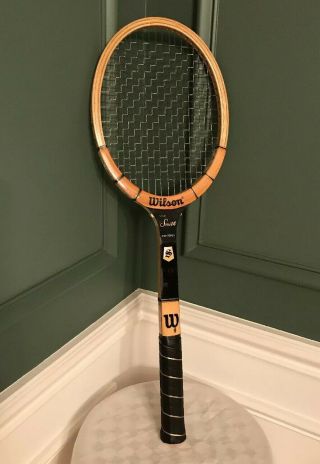 Wilson Stan Smith Monterey Vintage Wood Tennis Racket 4 1/2” Grip Strung