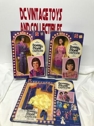 2 Vtg 1976 Mattel Donny & Marie Osmond Action Figure Barbie Dolls Toy