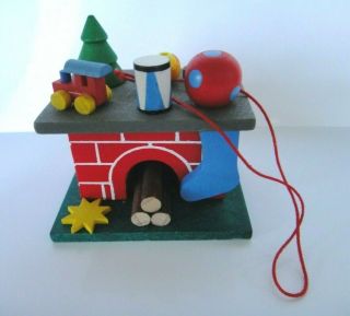 Vintage Erzgebirge Ulbricht Fireplace Ornament Toys Stocking Wooden Germany
