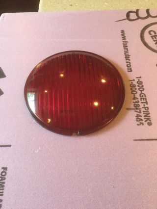 Red Glass Traffic Light Signal Railroad Movie Theater Lens 5 - 5/8”