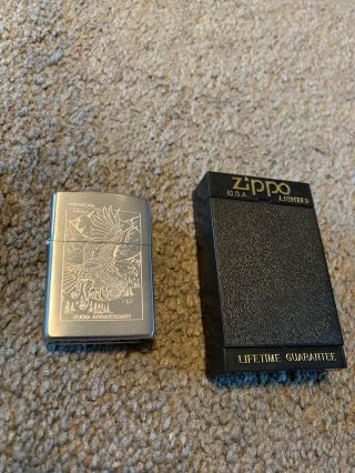 Zippo Lighter 1993 Silver Plate American Eagle 200th Anniversary