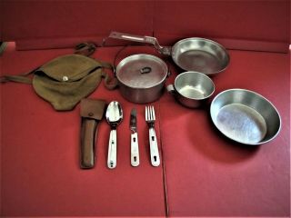 Vintage Official Boy Scout Mess Kit & Utensils From 1950s