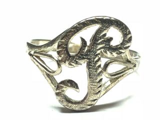 Vintage Ladies Sterling Silver Ring - P - A Must Have - - Size 6.  5