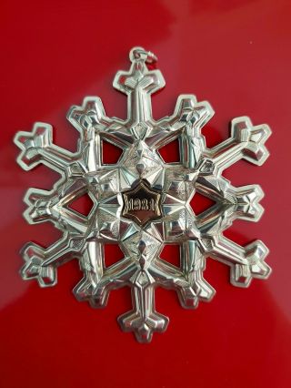 Vintage 1981 Gorham Sterling Silver Snowflake Christmas Ornament Gf Yearmark