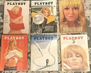 Vintage Playboy Magazines 1969 Feb May Aug Sep Nov Dec 6 Issues