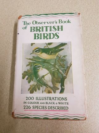 Rare Observers Book Of British Birds 1945 Edition Hardback Dust Jacket