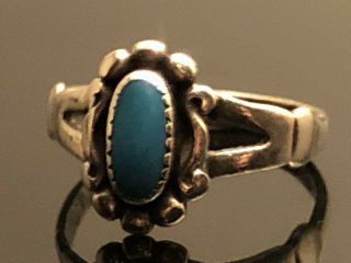 Vintage Native American Navajo Indian Sterling Silver Turquoise Ring Size 6
