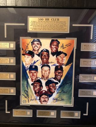 500 Home Run Club Signed Lithograph Mays,  Aaron,  Mantle,  Williams,  Jackson