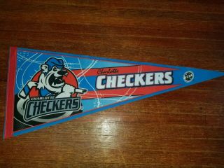 Ahl Charlotte Checkers Vintage Circa 2015 Team Logo Hockey Pennant