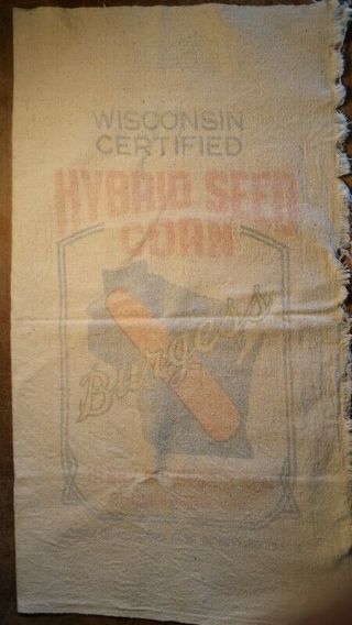Vintage Burgess Hybrid Corn Seed Bag Shullsburg Wi