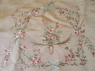 A Stunning Early 19th Century Hand Embroidered Wild Floral Large Panel
