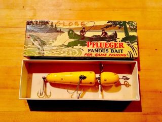 Rare Antique Vintage Pflueger Bull Dog Brand Globe Bait 5 1/4 " 3750 Fishing Lure