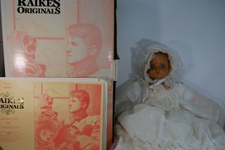 Vintage Robert Raikes Bears Christening Doll Juliet Wooden Hand Carved Box