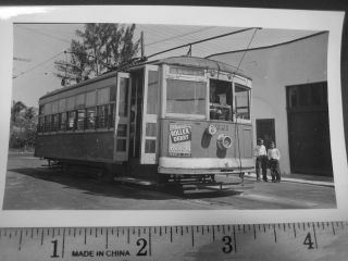 Np1008 1939 Trolley Street Cable Car Photo Florida Miami Double Door S.  W.  6th S