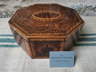 A Rare Stunning Georgian Inlaid Harewood Box