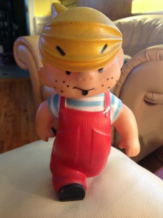 Vintage 1959 Dennis The Menace Doll Rubber Toy The Hall Syndicate Cond