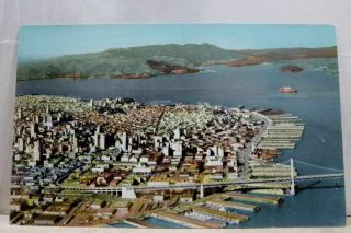 California Ca San Francisco Oakland Bay Bridge Postcard Old Vintage Card View Pc
