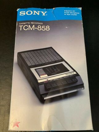 New/ Vintage Sony Cassette Tape Recorder Tcm - 858
