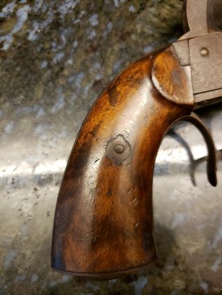 Antique French De Mulrig Pistol Vintage 1842 Ball Cap Percussion Gun