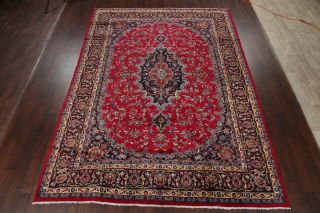 One - Of - a - Kind Vintage Traditional Floral Kashmar Hand - Knotted Wool Area Rug 9x12 3