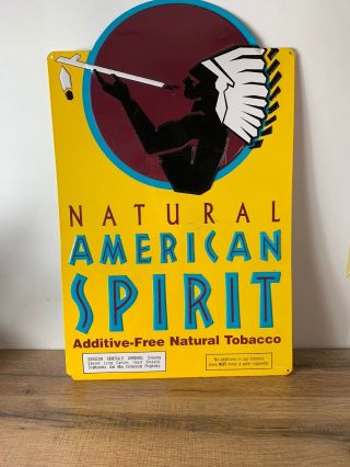 Vintage American Spirit Cigarette Smoking Tabacco Tin Sign 12 " X19 "