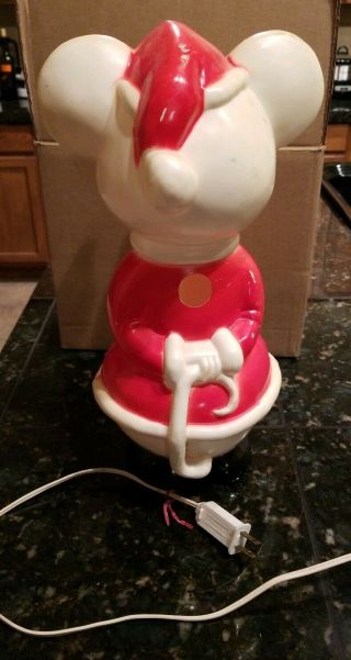 Vintage Santa Mouse Blow Mold Christmas Union Products 15 Inches Rare Retro 3