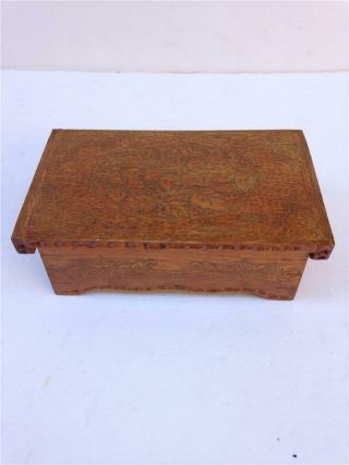 Vintage Tirana Albania Inlaid Wood Jewelry Trinket Box