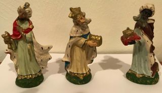 Vintage Italian Nativity Set Of 9 Figures Made In Italy
