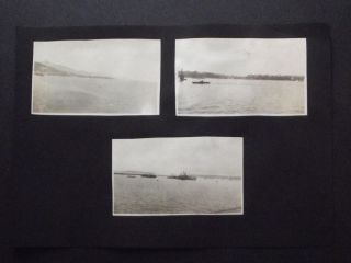 1918 Ww1 Navy Photo Album Page - Troop Ships,  War Ships,  Submarine