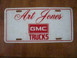 Vintage Art Jones Gmc Trucks Car Dealer Advertising License Plate Pittsburgh,  Pa