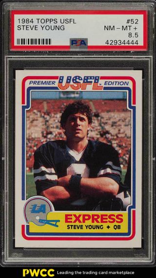 1984 Topps Usfl Steve Young Rookie Rc 52 Psa 8.  5 Nm - Mt,  (pwcc)