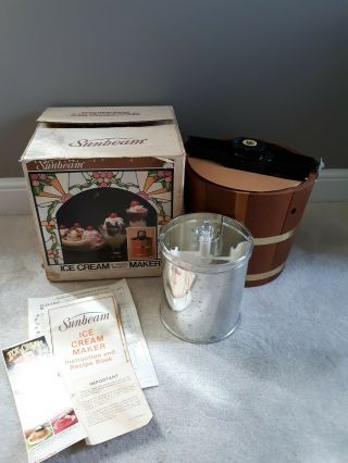 Vintage Sunbeam Ice Cream & Dessert Maker Electric Homemade