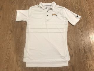 Nike On Field Apparel Nfl San Diego La Chargers Dri Fit Polo Shirt White Large L
