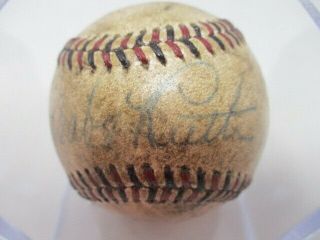 Babe Ruth Single Signed Autographed Baseball Red & Blue Stitching Baseball 2